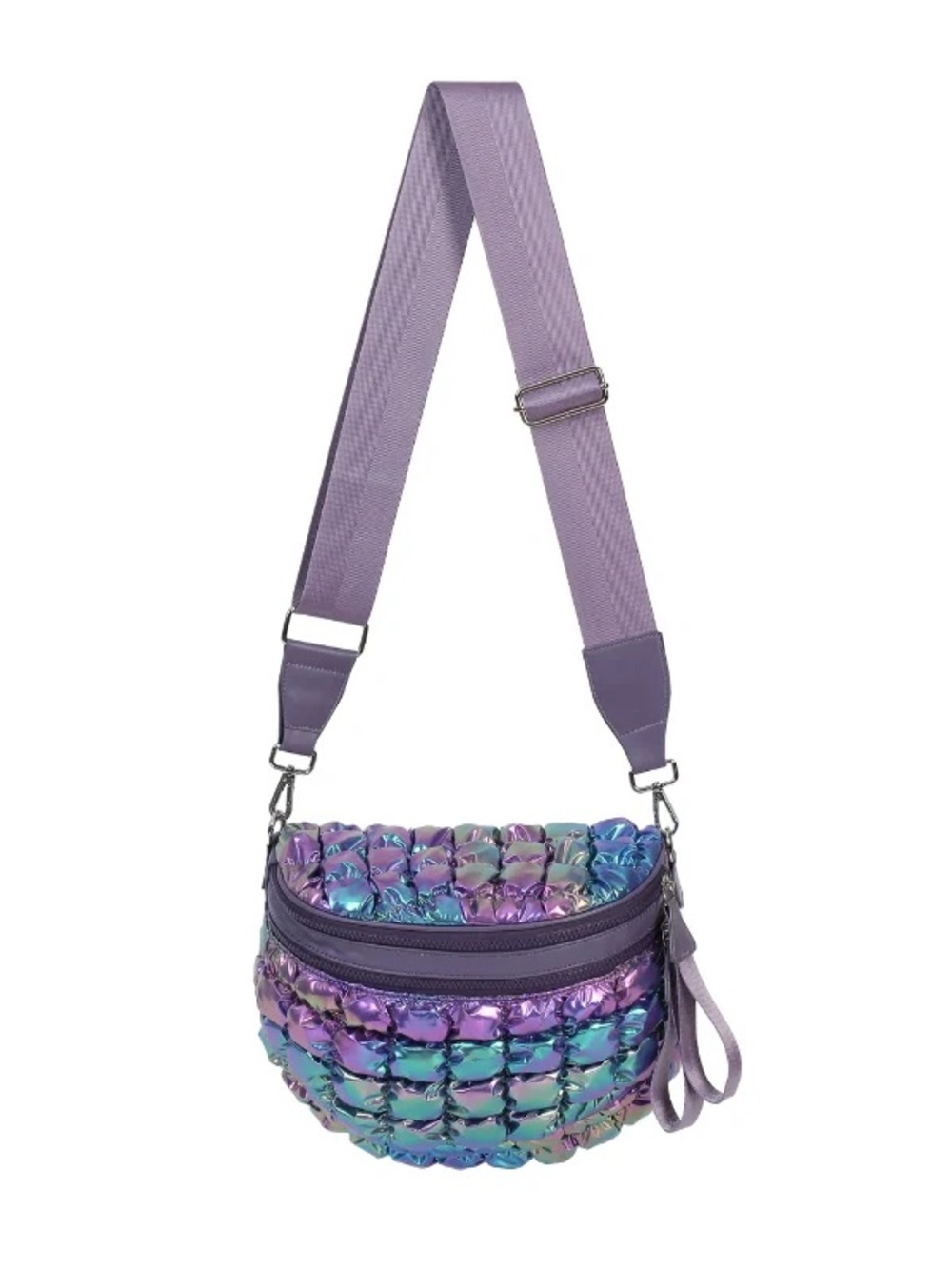 Emmafy Iridescent Violet Bubble GoFree The Roomiest Bum Bag Viral Bag NWT